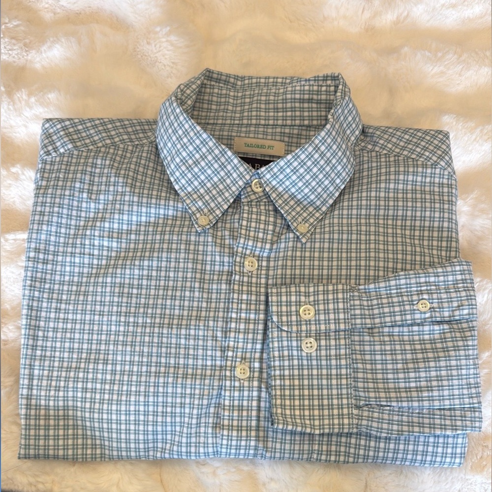 Jos. A. Bank Blue and White Casual Button Down Shirt